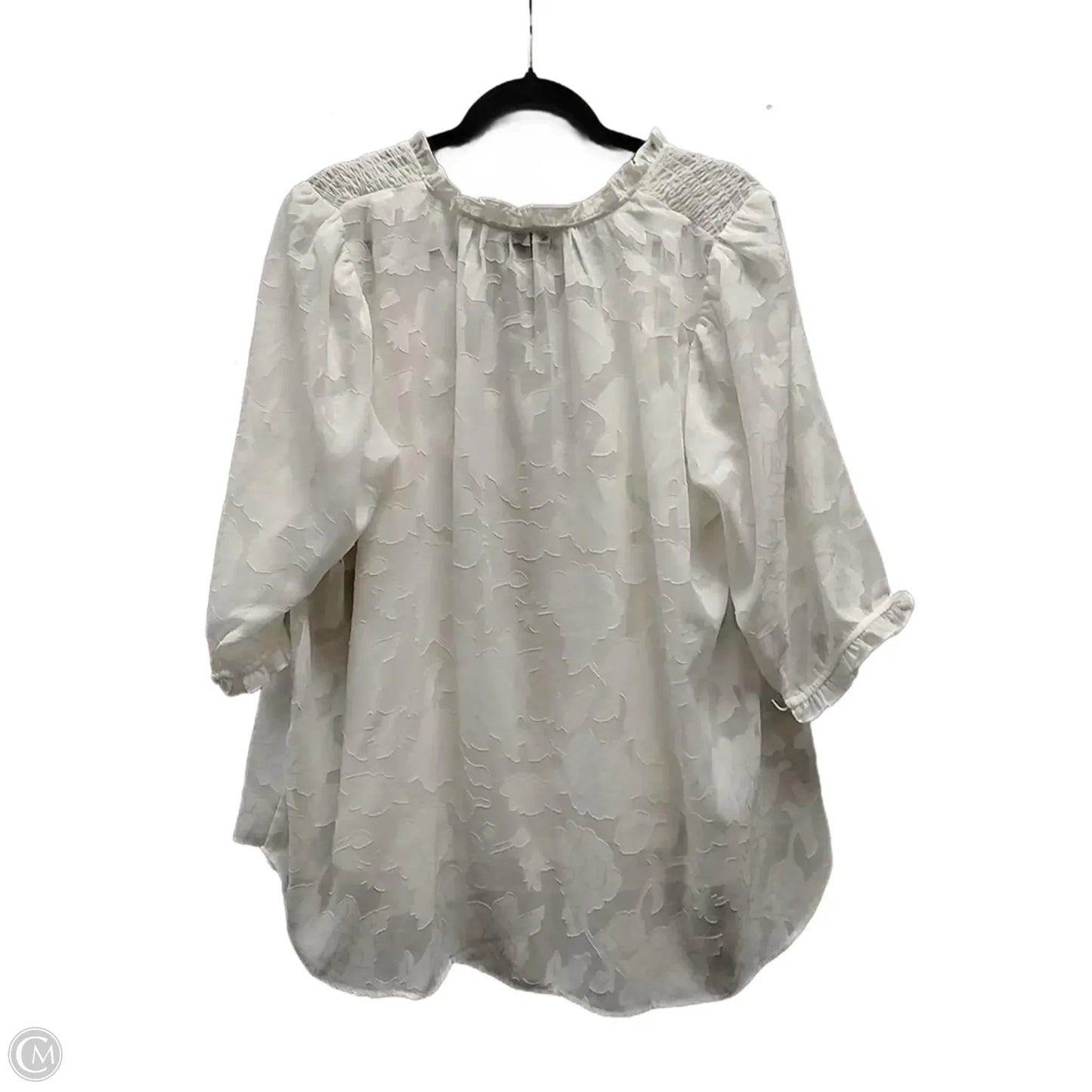 Blouse Long Sleeve By Rose And Olive In Cream, Size: 1x