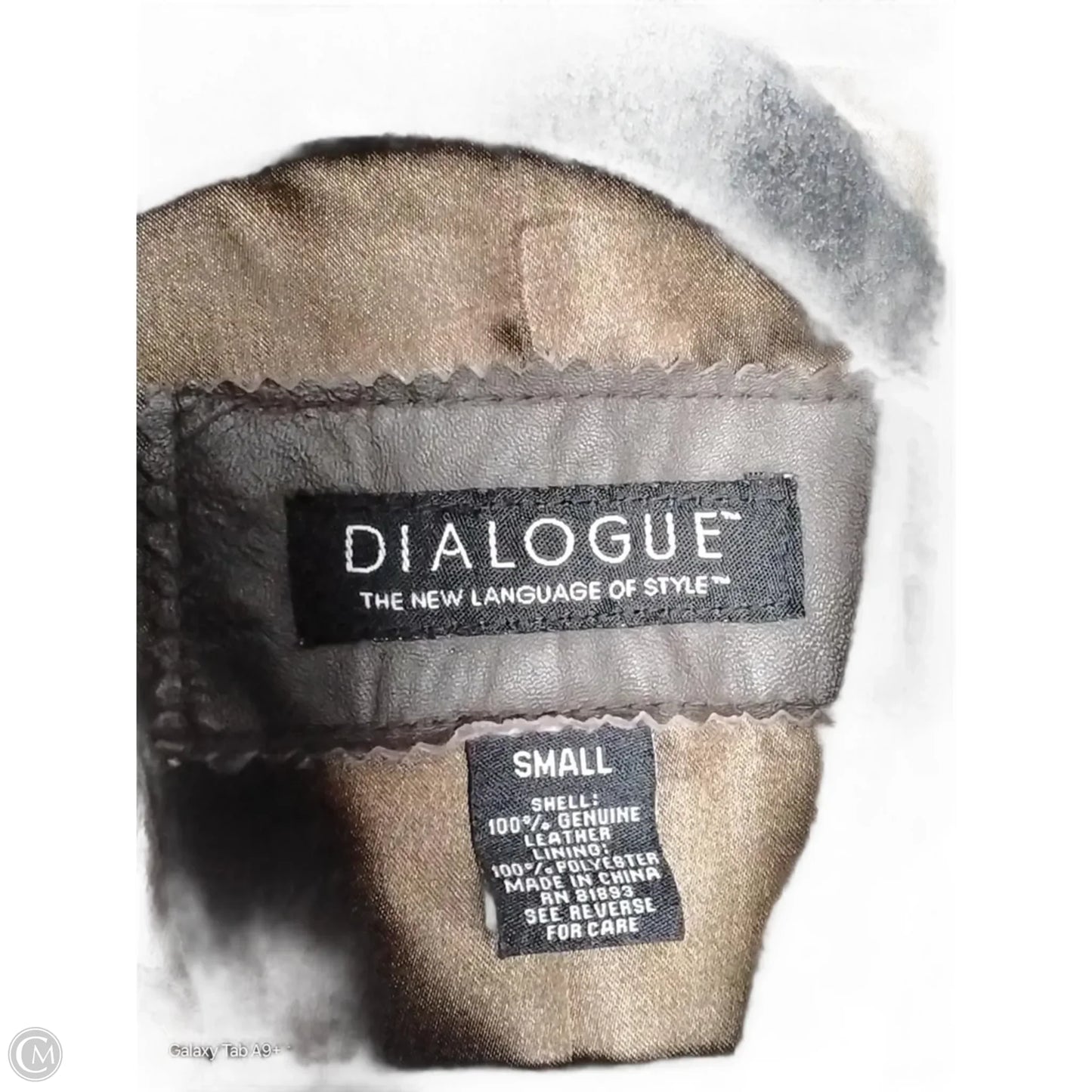 Jacket Leather By Dialogue Qvc In Brown, Size: S