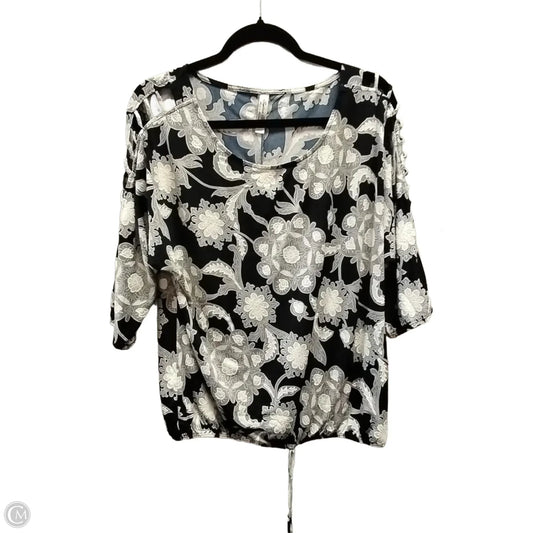 Blouse 3/4 Sleeve By Perseption Concept In Floral Print, Size: L