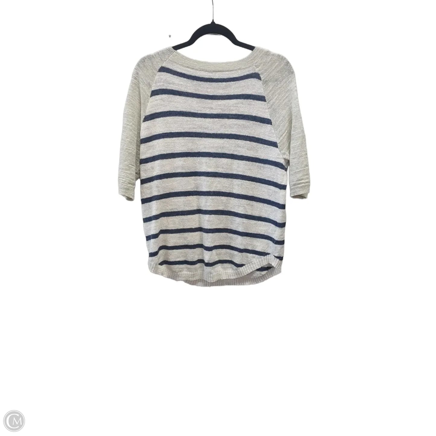 Top 3/4 Sleeve By J. Crew In Striped Pattern, Size: M