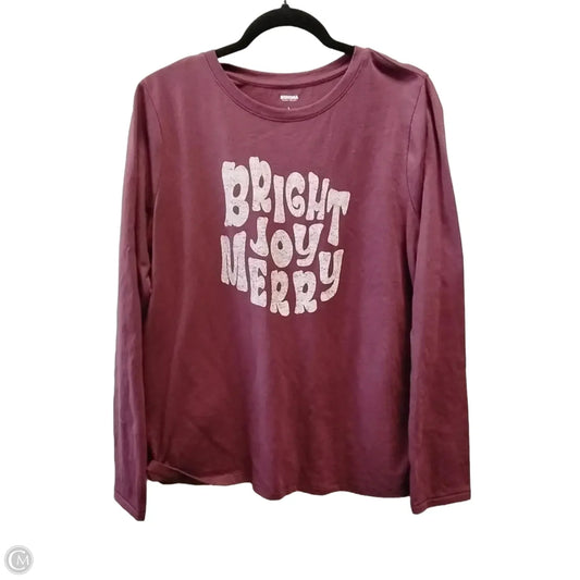 Top Long Sleeve Basic By Sonoma In Mauve, Size: L