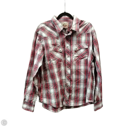 Top Long Sleeve By Wrangler In Checkered Pattern, Size: Xl