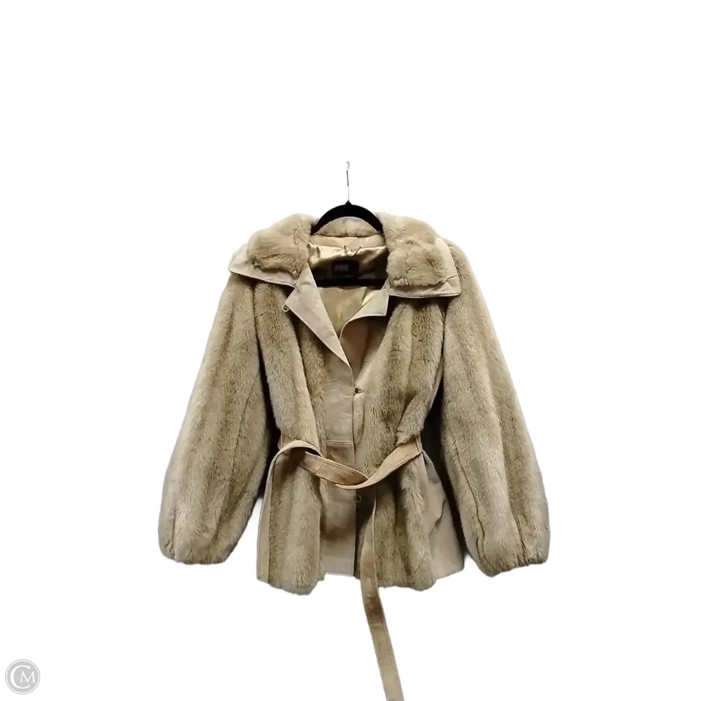 Coat Faux Fur & Sherpa By Clothes Mentor In Tan, Size: S