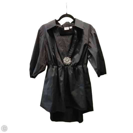 Blouse Long Sleeve By Cato In Black, Size: 1x