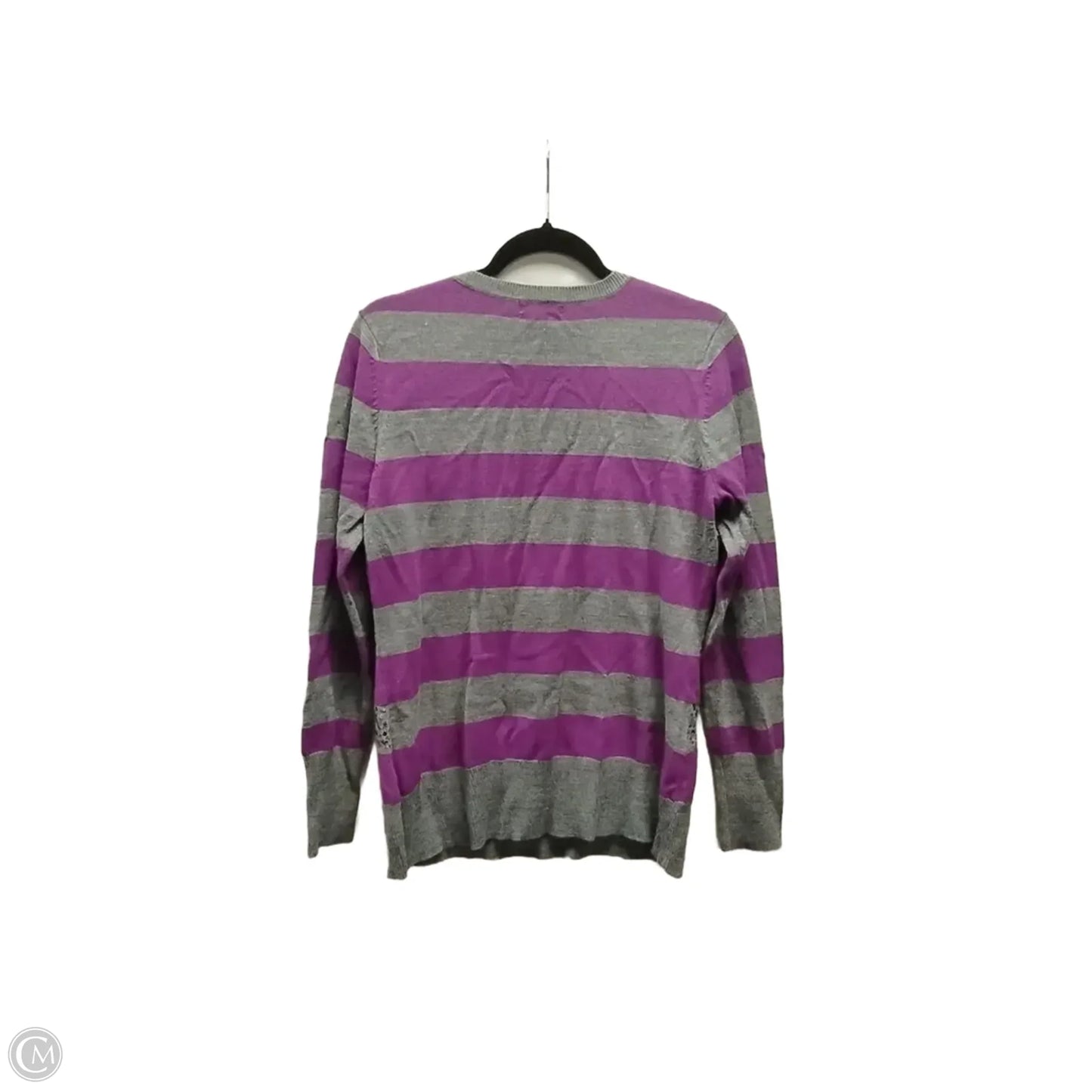 Top Long Sleeve By New York And Co In Grey & Purple, Size: L