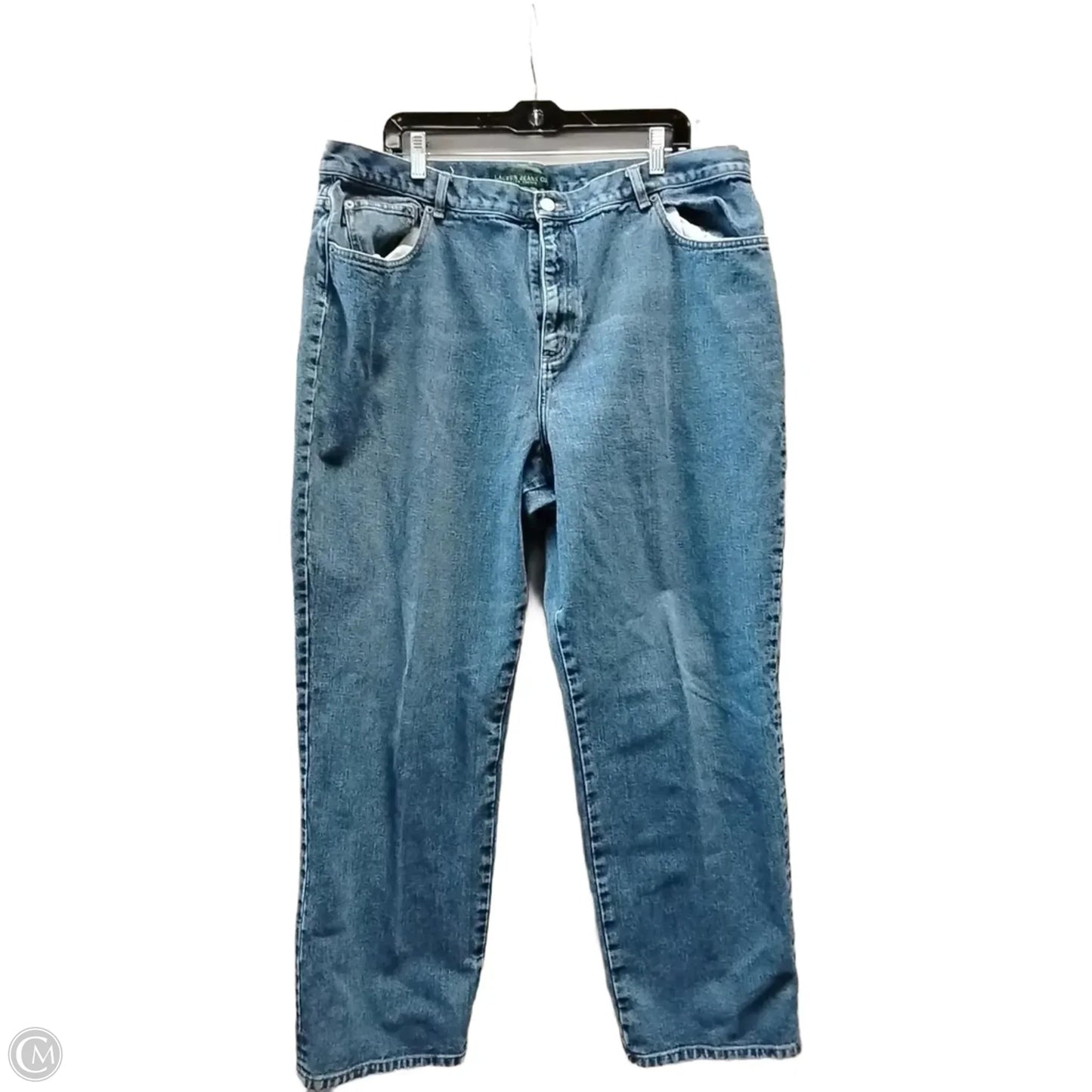 Jeans Boot Cut By Lauren By Ralph Lauren In Blue Denim, Size: 20w