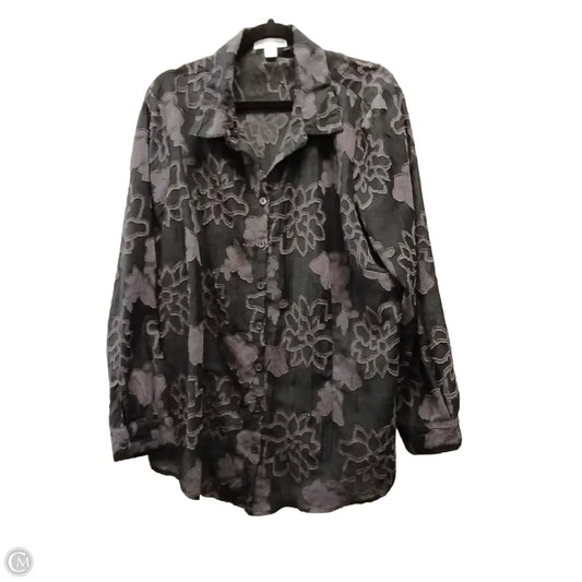 Blouse Long Sleeve By Coldwater Creek In Floral Print, Size: 1x
