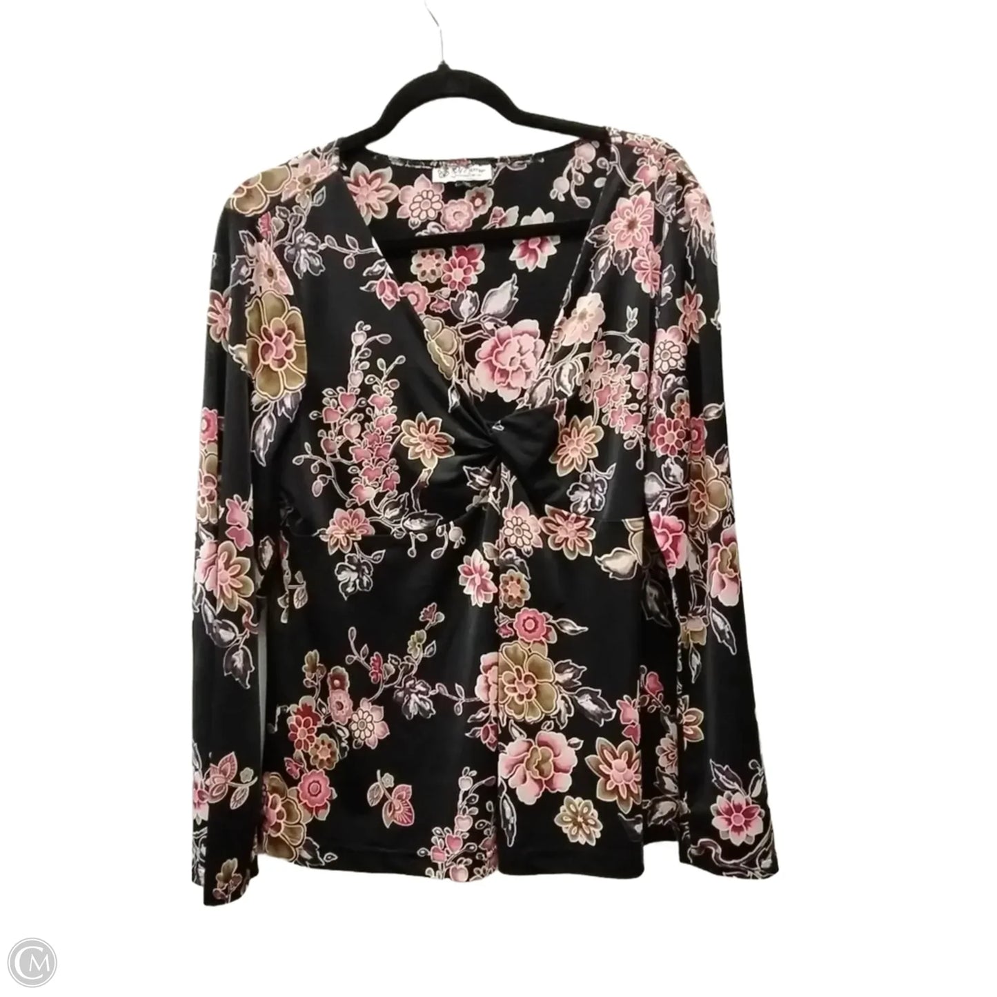 Top Long Sleeve By Self Esteem In Floral Print, Size: 1x