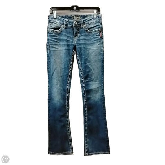 Jeans Boot Cut By Silver In Blue Denim, Size: 4