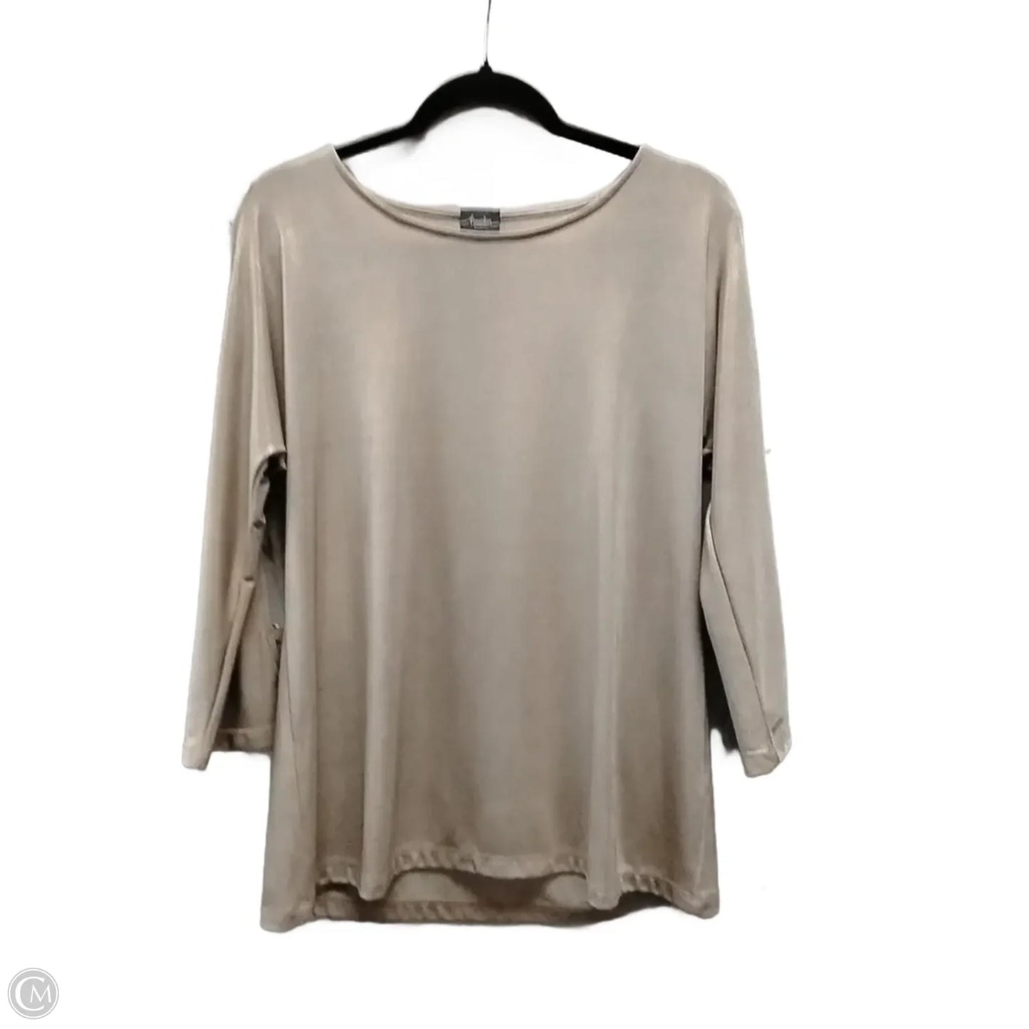 Blouse Long Sleeve By Chicos In Tan, Size: M