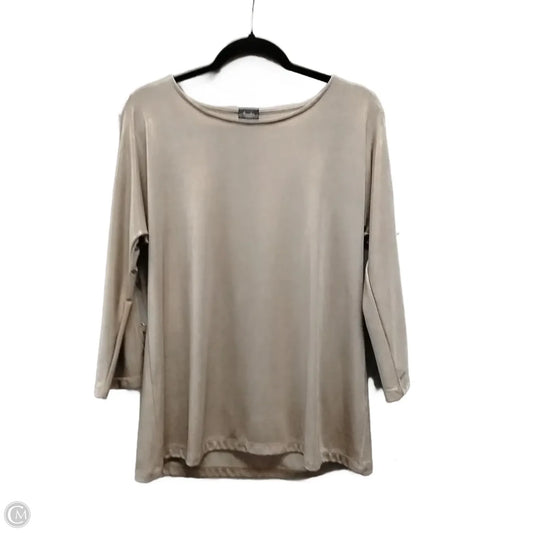 Blouse Long Sleeve By Chicos In Tan, Size: M