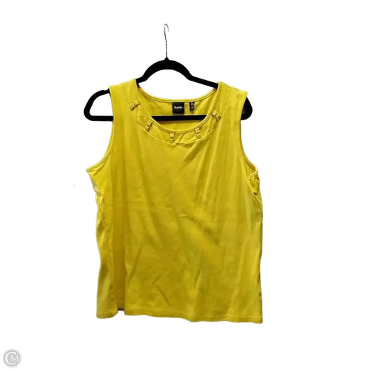 Top Sleeveless Basic By Rafaella In Yellow, Size: Xl