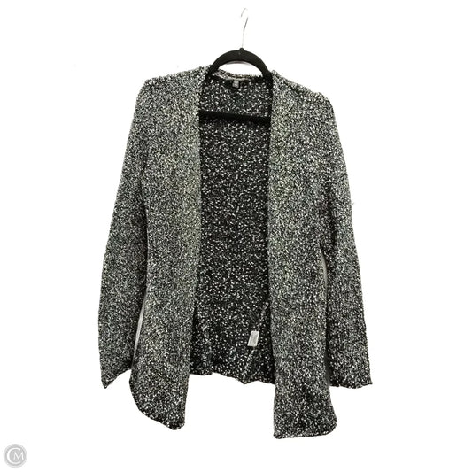 Sweater Cardigan By Eileen Fisher In Black & White, Size: Mp