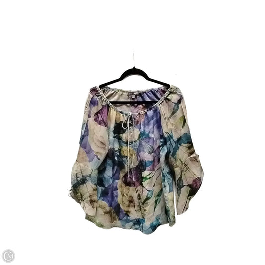 Top Short Sleeve By Roz And Ali In Floral Print, Size: S