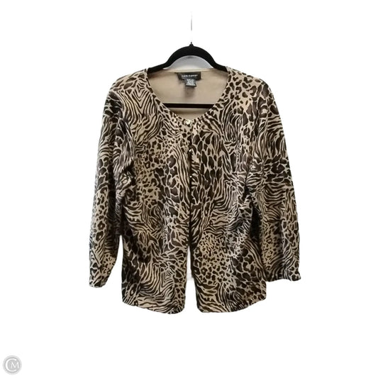 Cardigan By Cable And Gauge In Animal Print, Size: Xlp