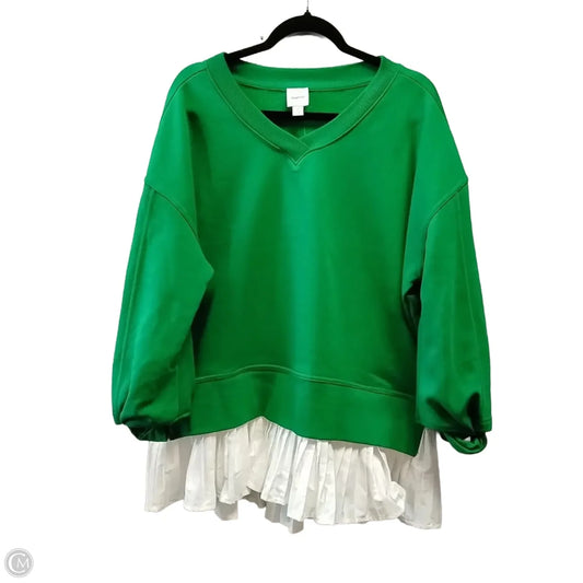 Sweatshirt Collar By Maeve In Green, Size: M