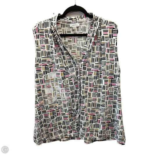 Top Sleeveless By Calvin Klein In Striped Pattern, Size: 1x