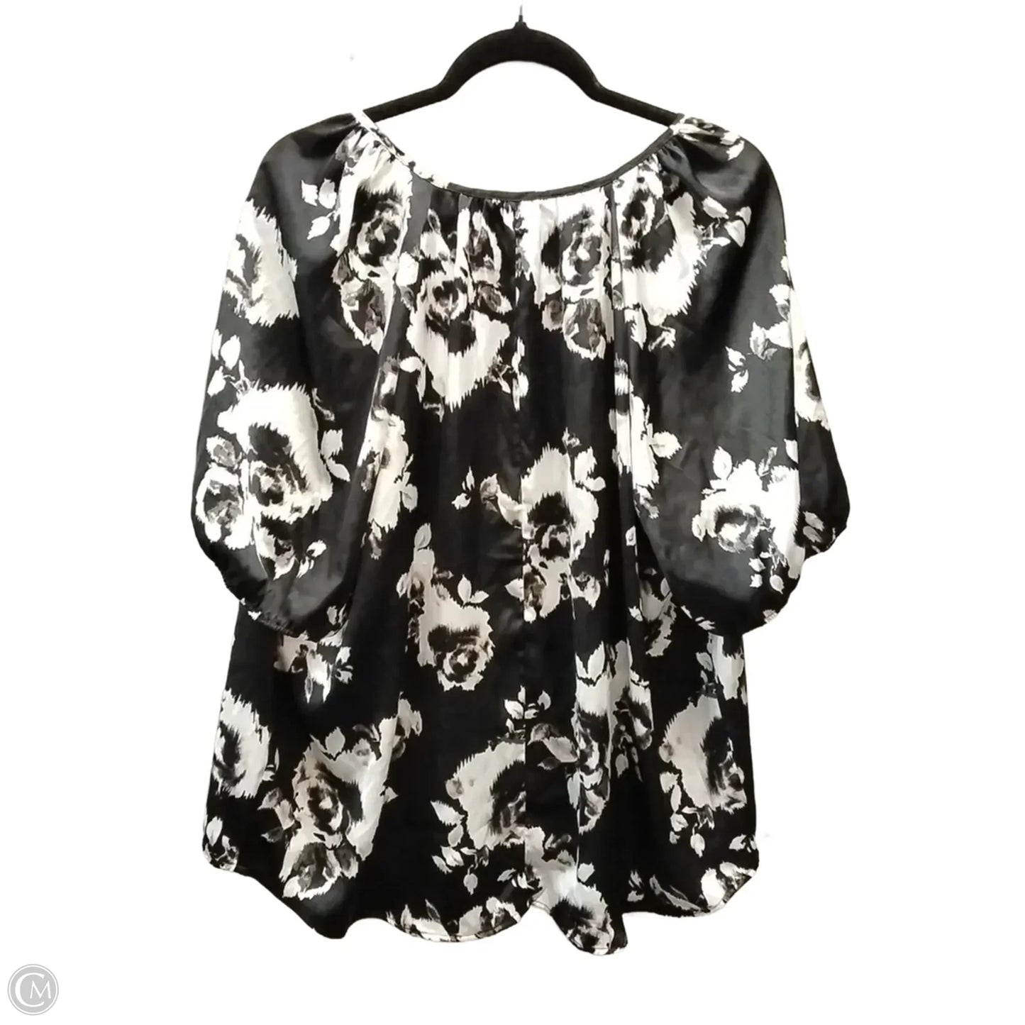 Blouse Short Sleeve By Simply Vera In Floral Print, Size: 1x