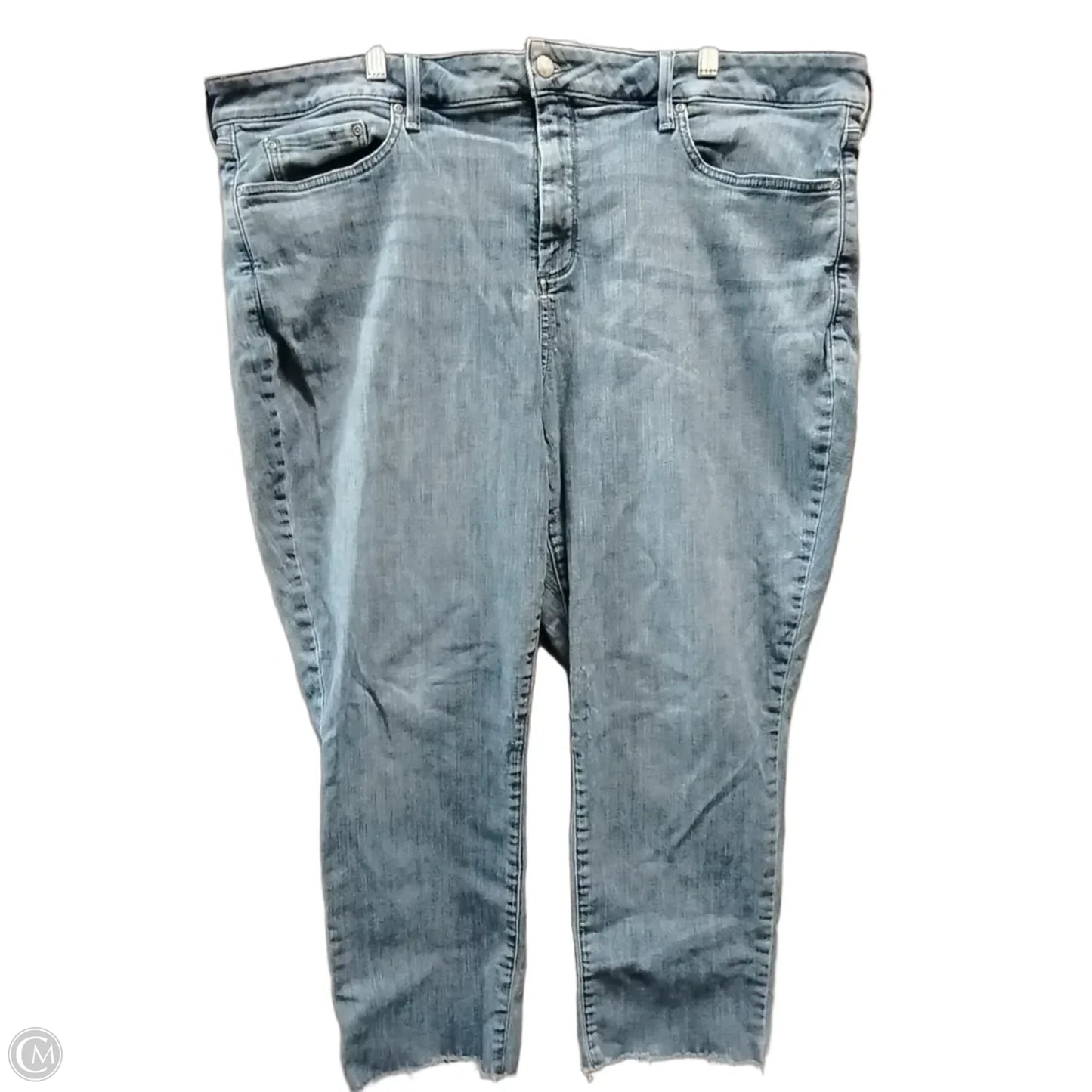 Jeans Cropped By Cmf In Blue Denim, Size: 22w