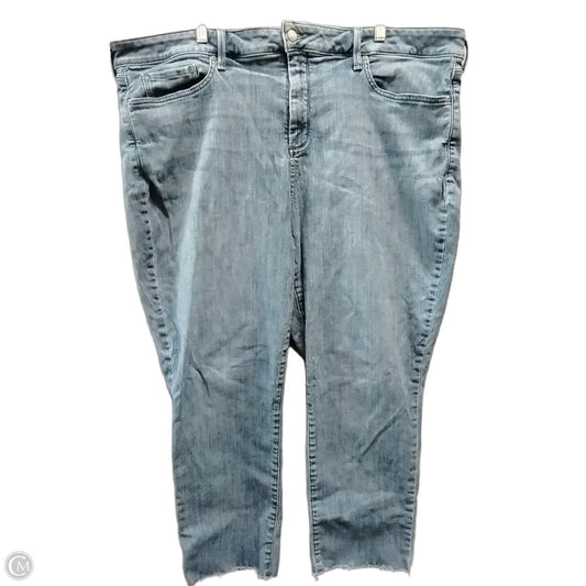 Jeans Cropped By Cmf In Blue Denim, Size: 22w