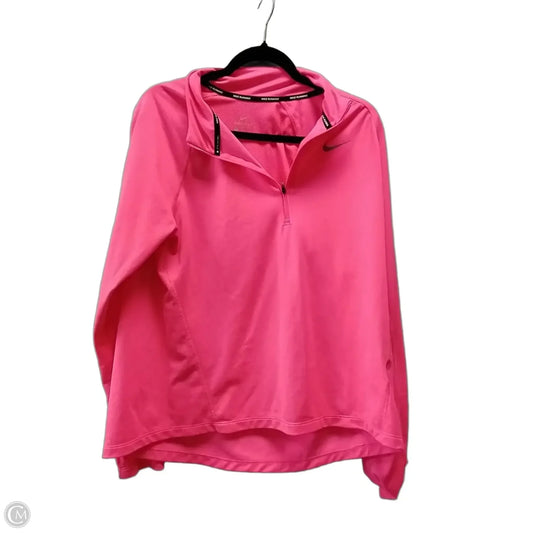 Athletic Top Long Sleeve Collar By Nike Apparel In Pink, Size: Xl