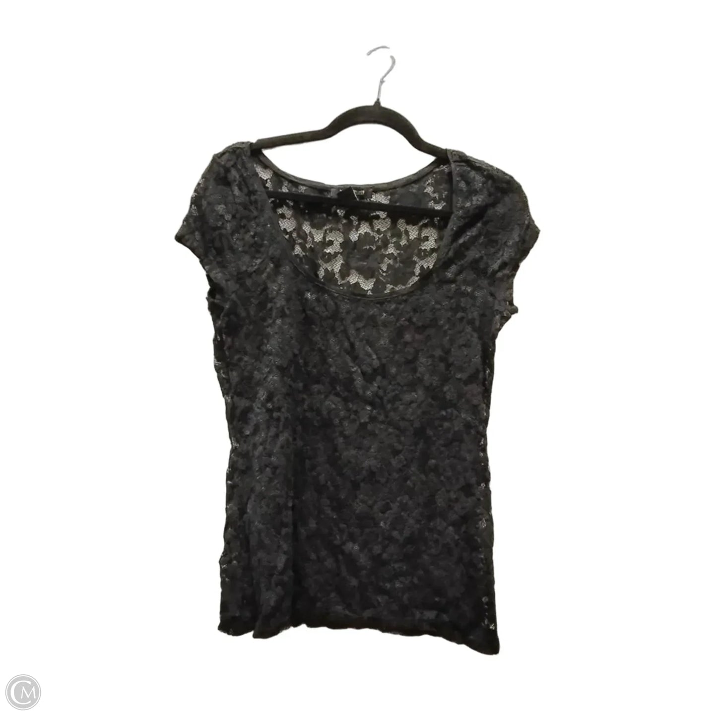 Blouse Short Sleeve By White House Black Market In Black, Size: M