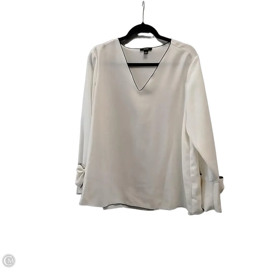 Blouse Long Sleeve By Alfani In Cream, Size: L
