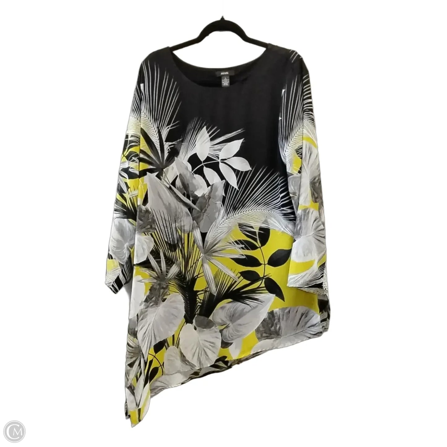 Blouse Long Sleeve By Alfani In Blue & Yellow, Size: L