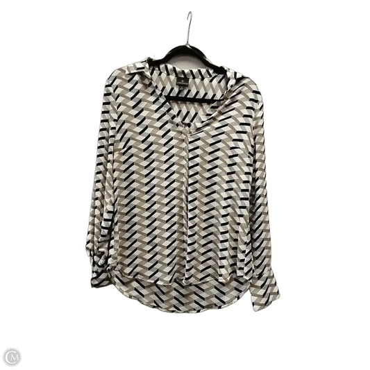 Blouse Long Sleeve By Worthington In Chevron Pattern, Size: S