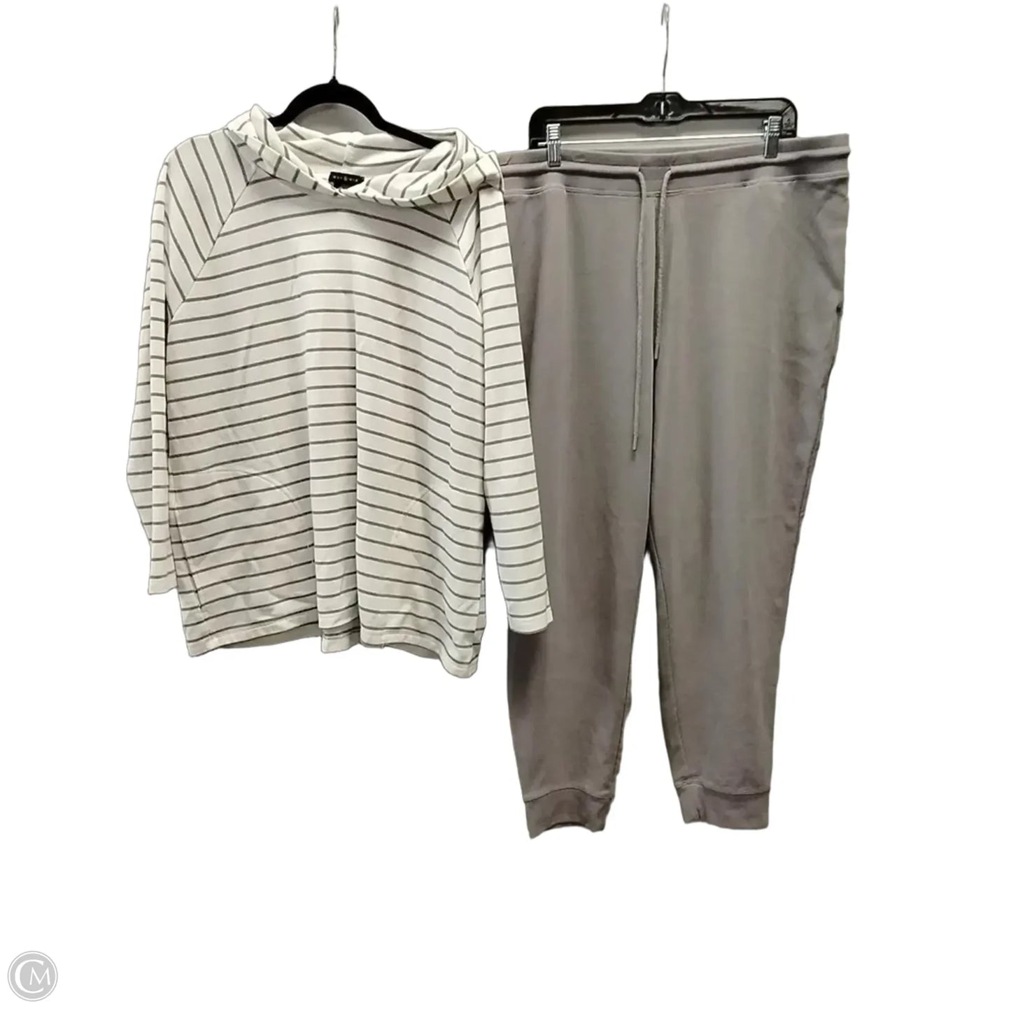 Athletic Pants 2pc By Clothes Mentor In Purple & White, Size: Xxl