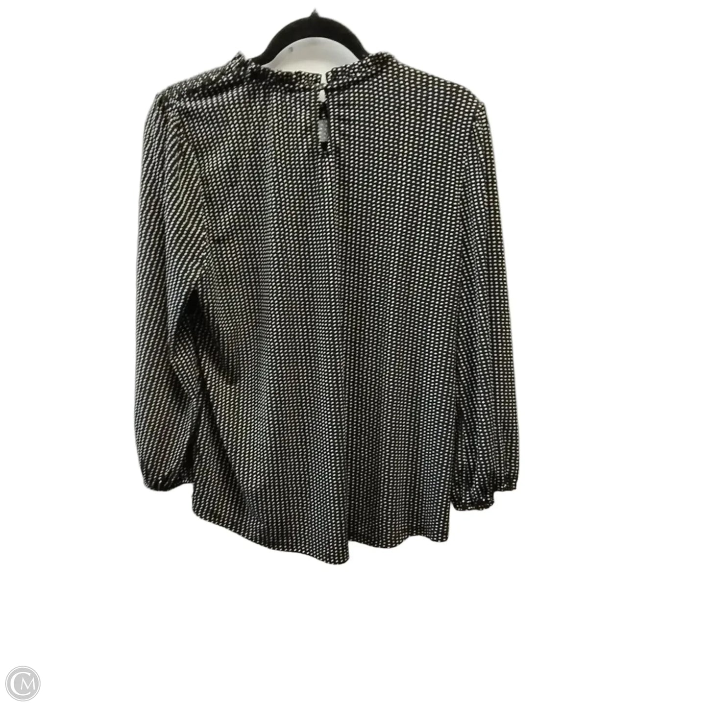 Blouse Long Sleeve By Adrianna Papell In Polkadot Pattern, Size: L