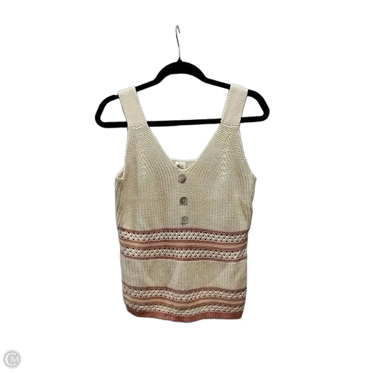 Sweater Short Sleeve By Versona In Tan, Size: M