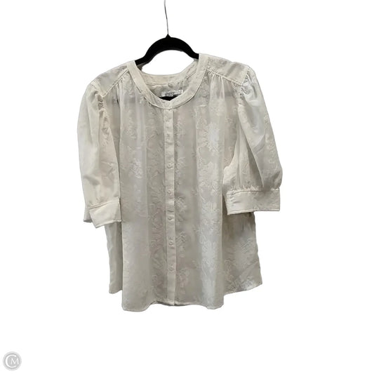 Blouse Long Sleeve By Chicos In Ivory, Size: Xl