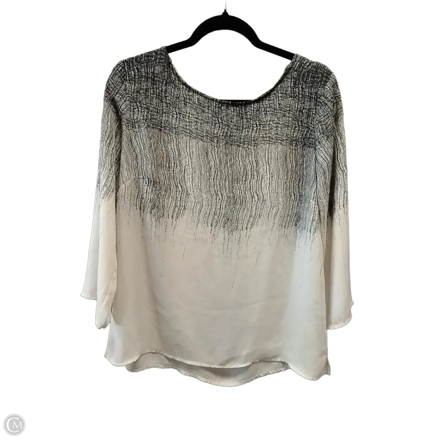 Blouse Long Sleeve By Rose And Olive In Black & Cream, Size: L
