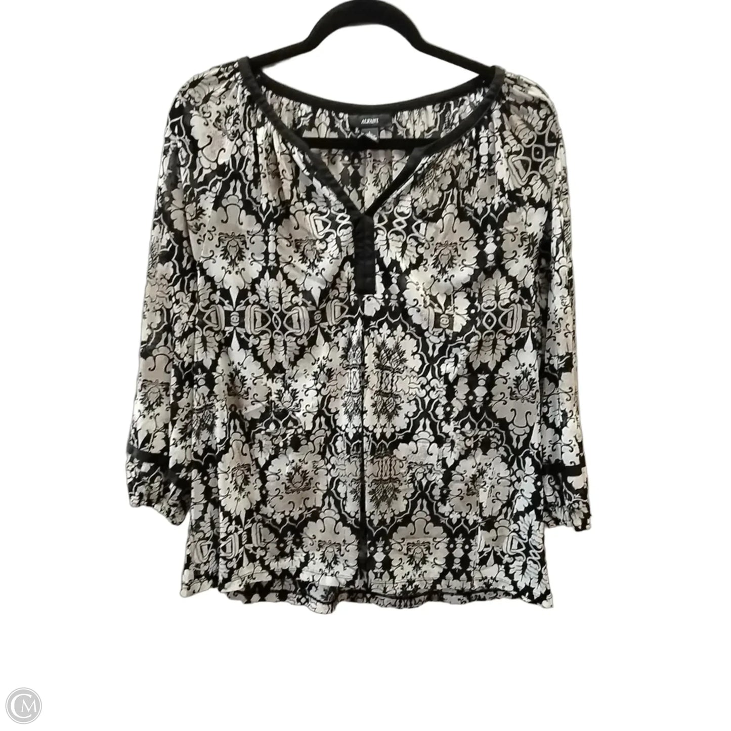 Blouse Long Sleeve By Alfani In Paisley Print, Size: L