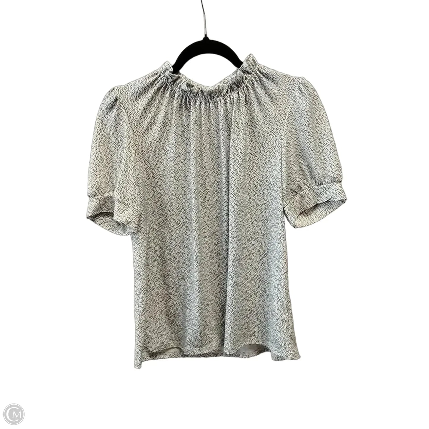 Blouse Short Sleeve By Adrianna Papell In Polkadot Pattern, Size: M