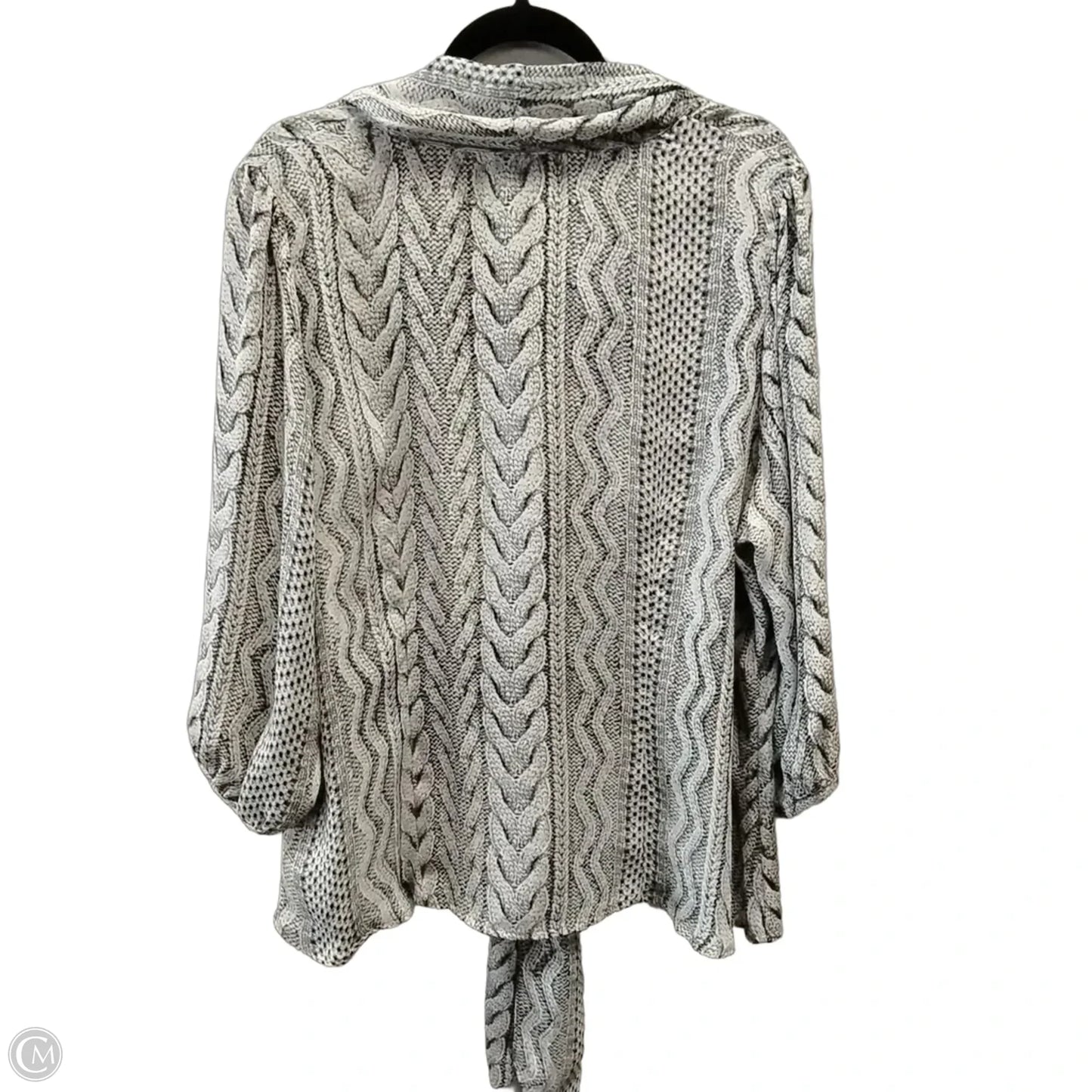 Blouse Long Sleeve By Worthington In Black & White, Size: 1x