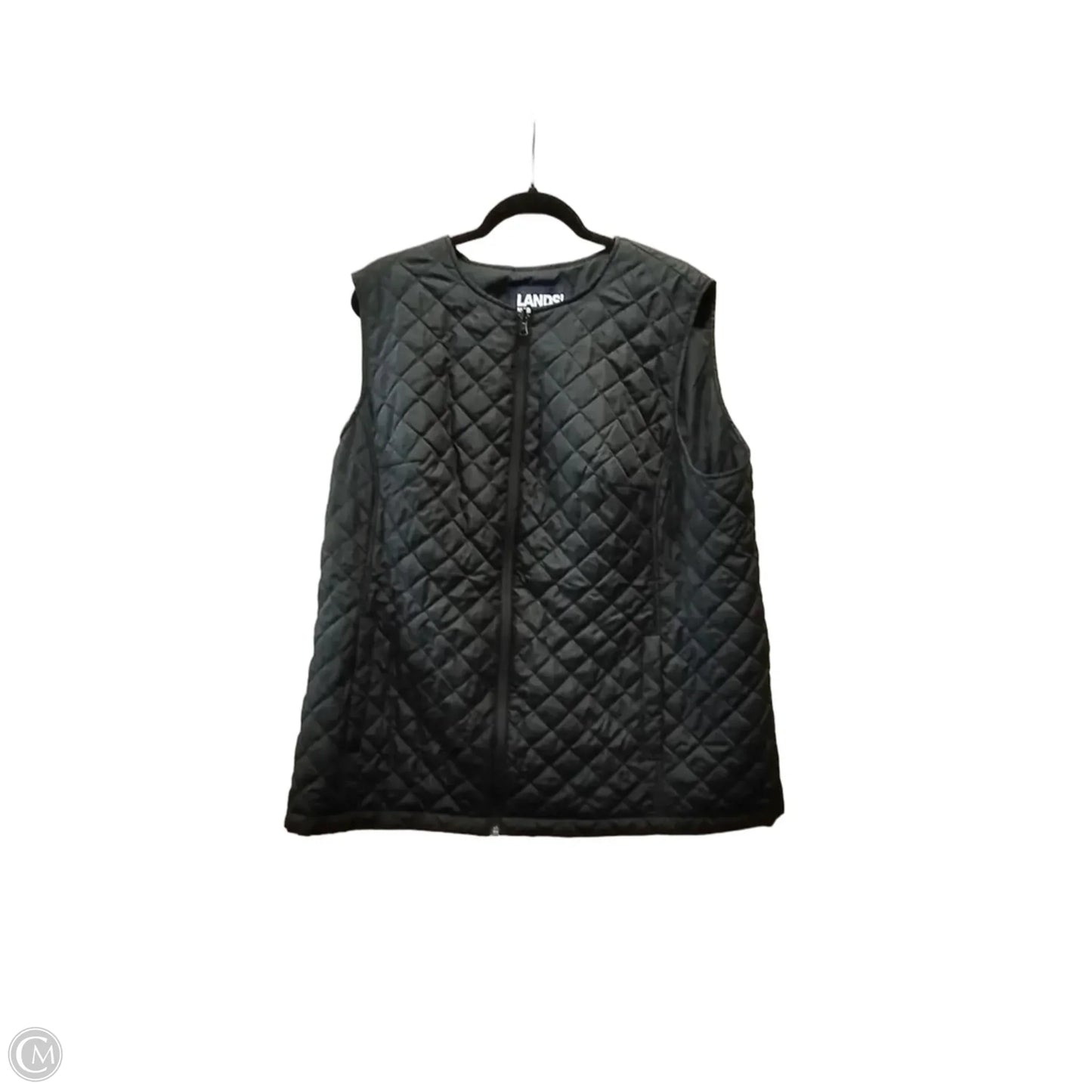 Vest Puffer & Quilted By Lands End In Black, Size: 1x