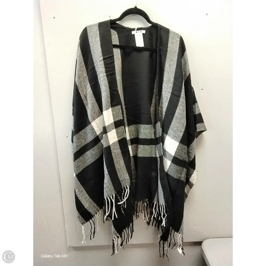 Poncho By Three Dots In Plaid Pattern, Size: Onesize