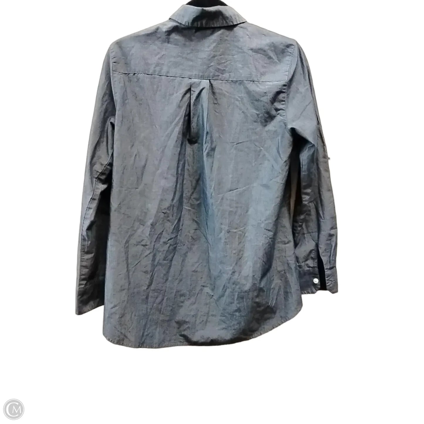 Blouse Long Sleeve By Van Heusen In Blue, Size: S