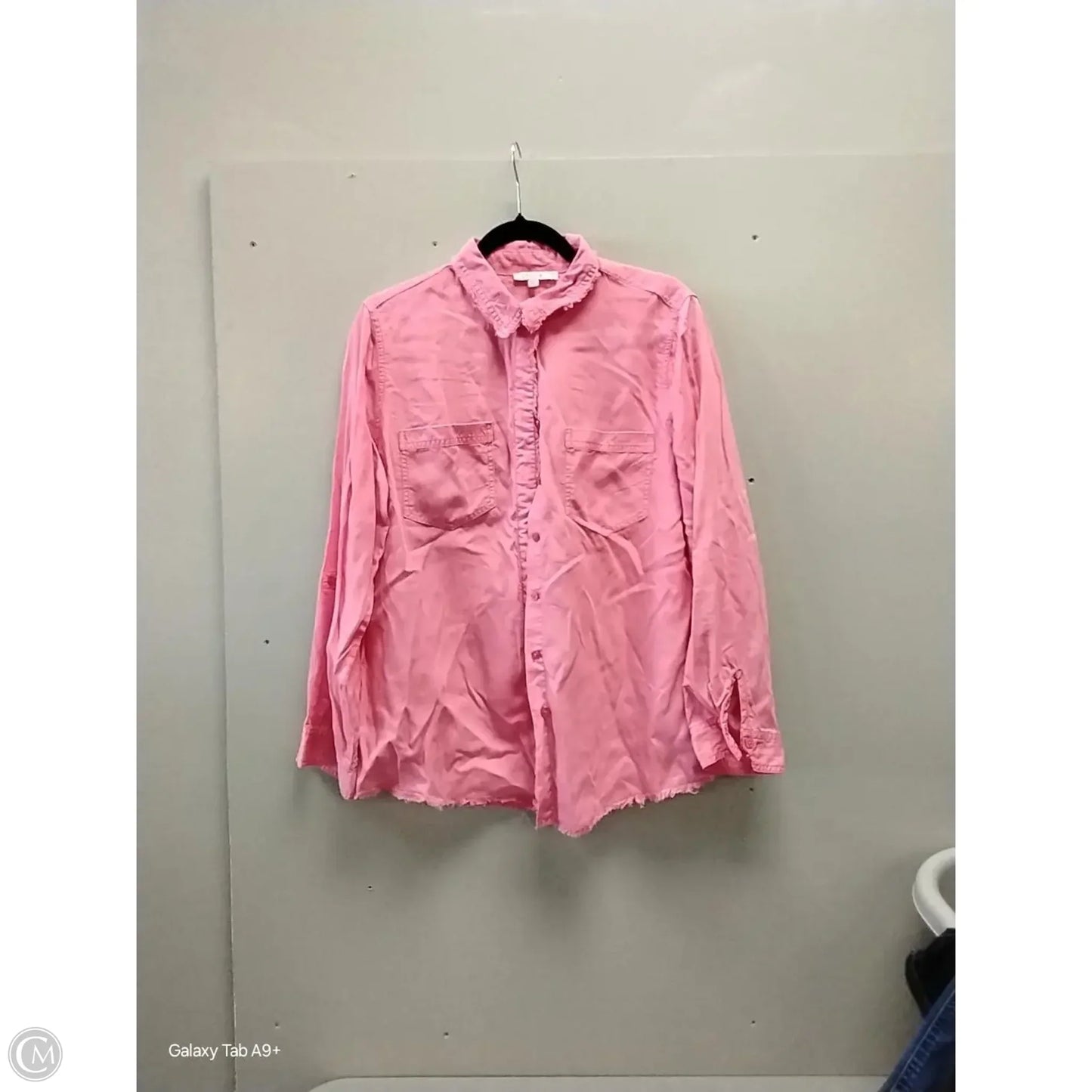 Blouse Long Sleeve By Chicos In Pink, Size: L