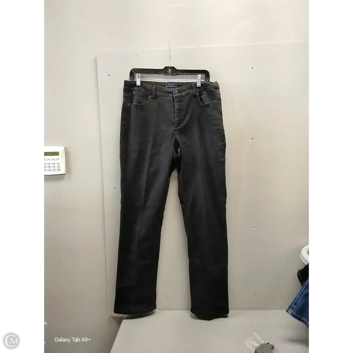 Jeans Straight By Talbots In Black Denim, Size: 12