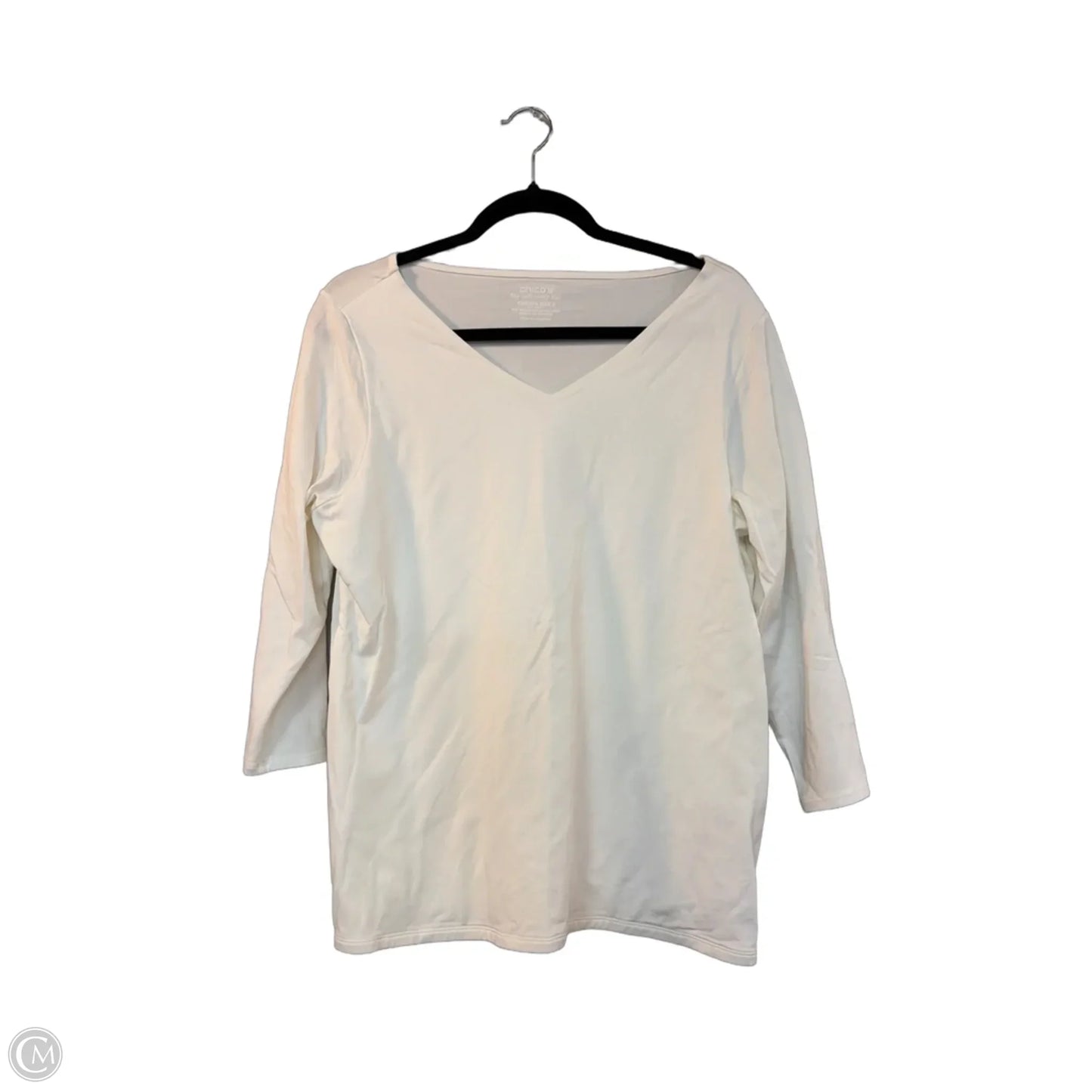 Top Long Sleeve Basic By Chicos In Cream, Size: L