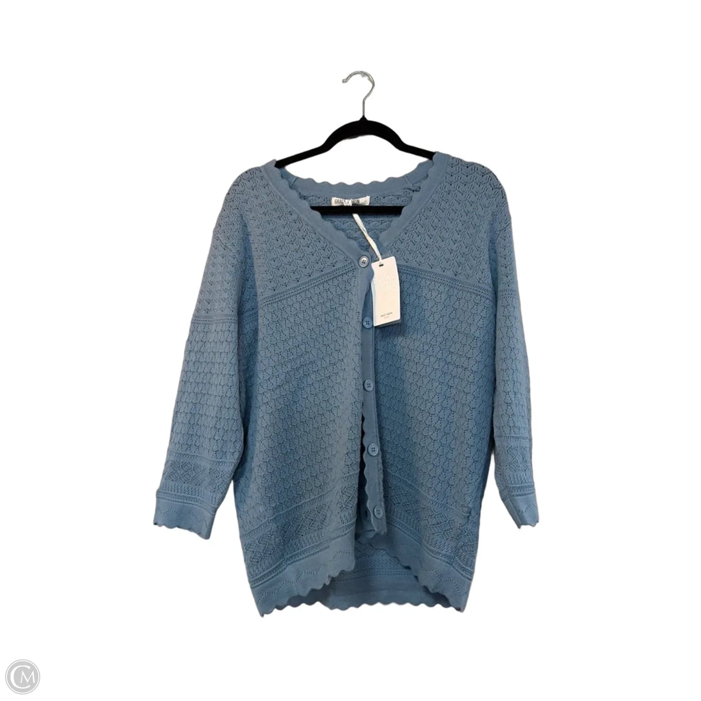 Sweater Cardigan By Grace Karin In Blue, Size: L