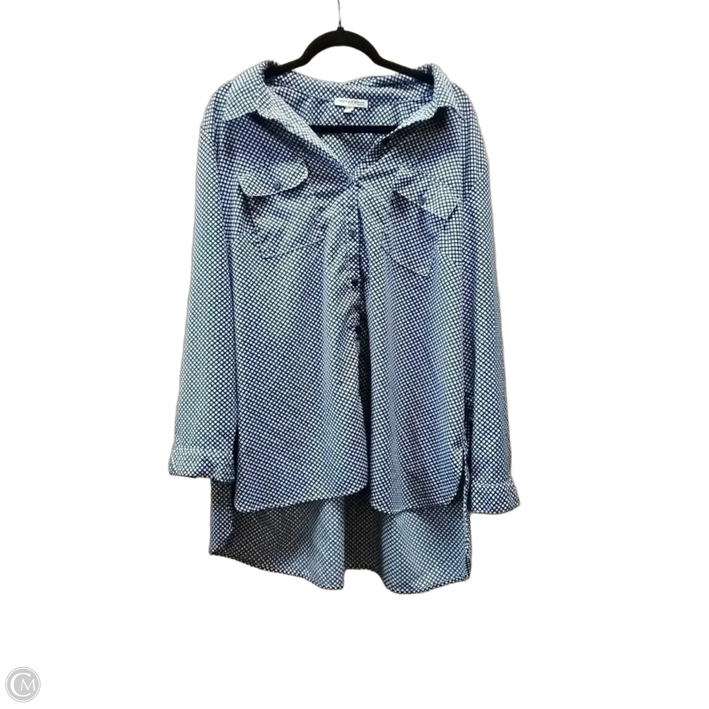 Blouse Long Sleeve By Notations In Polkadot Pattern, Size: 3x