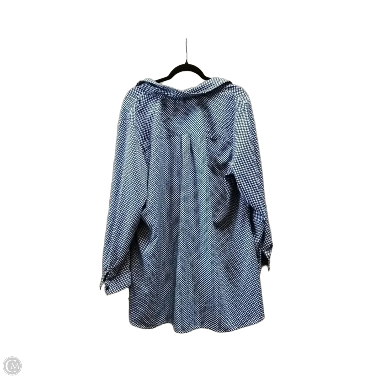 Blouse Long Sleeve By Notations In Polkadot Pattern, Size: 3x