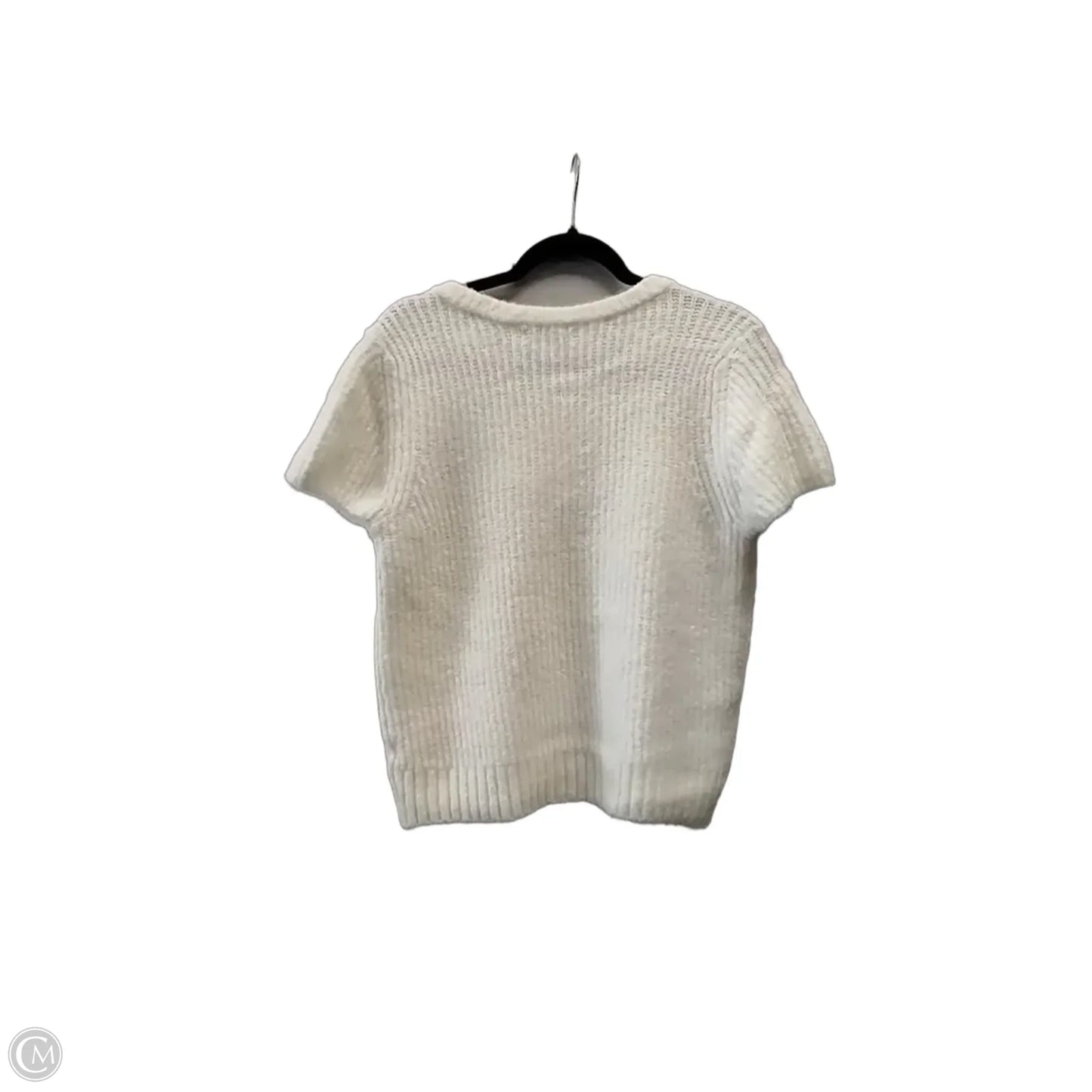 Sweater Short Sleeve By Liz Claiborne In Cream, Size: M