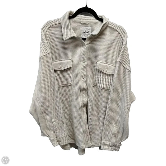 Jacket Shirt By Aerie In Cream, Size: Xl