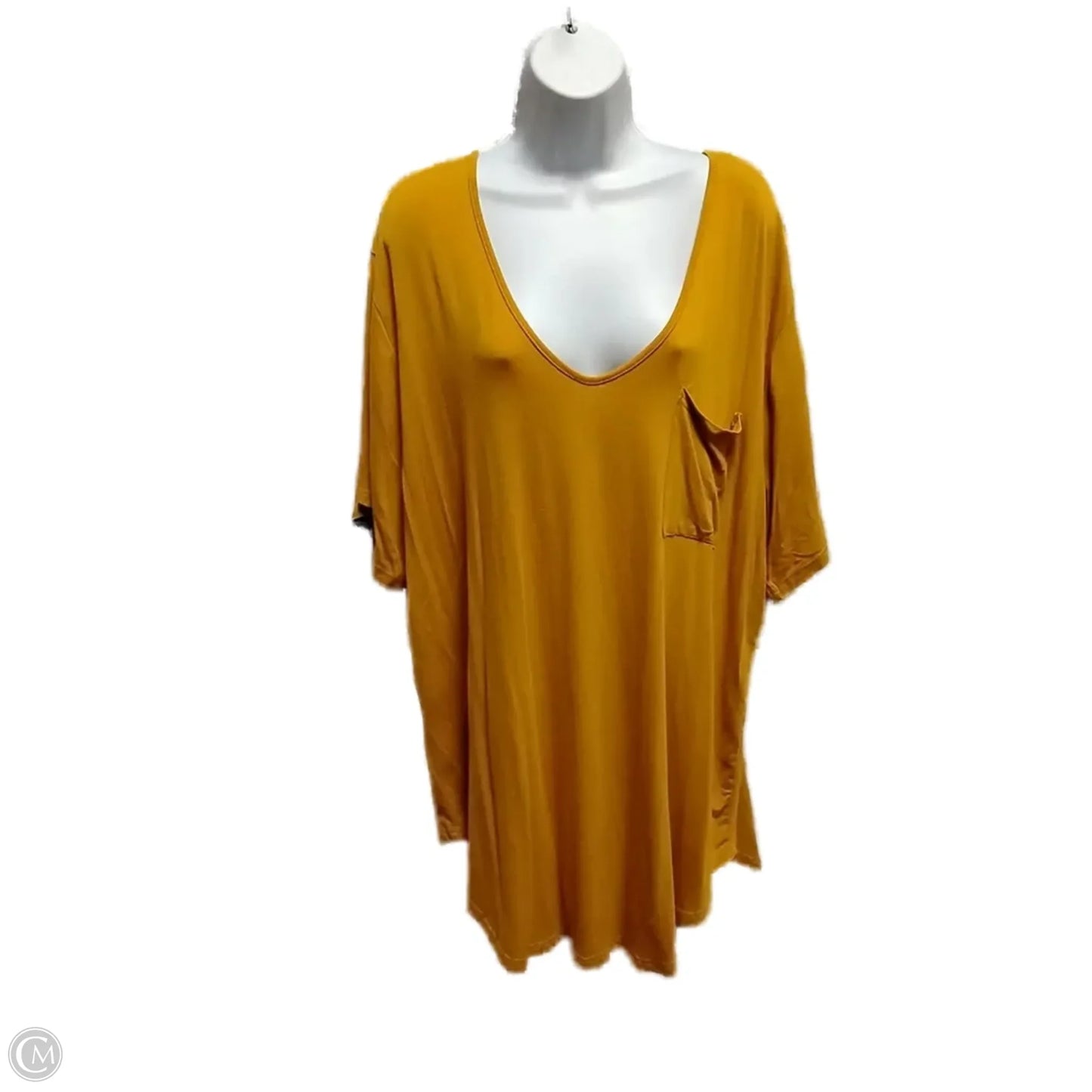 Top Short Sleeve By Clothes Mentor In Yellow, Size: 3x