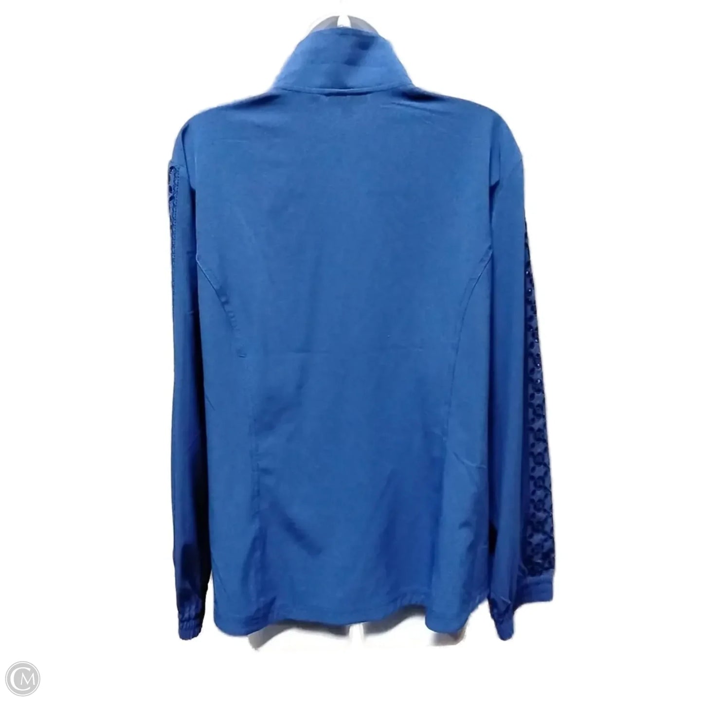 Jacket Windbreaker By Chicos In Blue, Size: 3